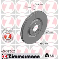 ZIMMERMANN Bremsscheiben f&uuml;r Audi A1 S1quattro 1ZS VW Polo 2.0R 1ZR/1ZP vorne