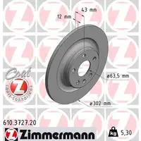 ZIMMERMANN Bremsscheiben Satz f&uuml;r VOLVO S90 II V90 II 16 Zoll ab 03.2016 hinten