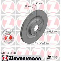 ZIMMERMANN Bremsscheiben Satz f&uuml;r VOLVO XC90 II 18 Zoll ab 09.2014 hinten