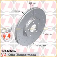 Zimmermann SPORT Bremsscheiben Satz f&uuml;r Audi A4 A6 Seat Exeo Skoda Superb vorne