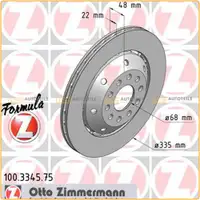 Zimmermann FORMULA Z Bremsscheiben f&uuml;r Audi A6 RS6 (C5) 450/480PS PR-1KZ hinten