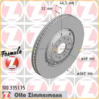 Zimmermann FORMULA Z Bremsscheiben f&uuml;r AUDI RS4 quattro (B5) 380 PS 1LJ vorne