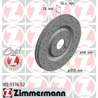 Zimmermann SPORT Bremsscheiben Satz f&uuml;r AUDI Q7 (4M) PR-1KQ/1KU/1KW hinten