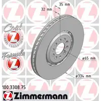Zimmermann FORMULA Z Bremsscheiben f&uuml;r Audi TT 3.2VR6 VW Golf 4 R32 1ZT vorne