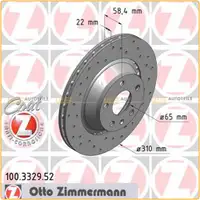 Zimmermann SPORT Bremsscheiben + Bel&auml;ge AUDI TT (8J) 3.2 V6 + TTS vorne + hinten