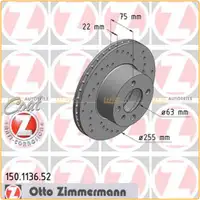 Zimmermann SPORT Bremsscheiben Satz f&uuml;r BMW 3er E21 320i 323i 125/143 PS vorne