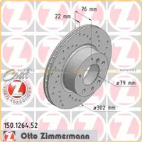 Zimmermann SPORT Bremsscheiben f&uuml;r BMW 5er E34 525-M5 3.5 7er E32 730i vorne
