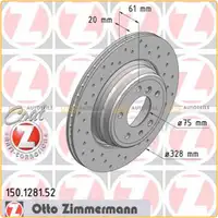 Zimmermann SPORT Bremsscheiben f&uuml;r BMW 7er E38 750i 740d 8er E31 850Ci hinten