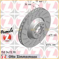 Zimmermann FORMULA Z Bremsscheiben f&uuml;r BMW 5er E60 E61 M5 6er E63 E64 M6 vorne