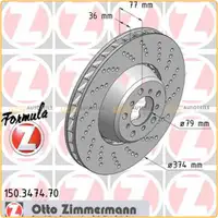 Zimmermann FORMULA Z Bremsscheiben f&uuml;r BMW 5er E60 E61 M5 6er E63 E64 M6 vorne