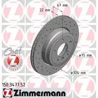 Zimmermann SPORT Bremsscheiben f&uuml;r BMW 1er E81 E87 3er E90 E93 E92 E91 hinten