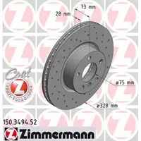 ZIMMERMANN Bremsen SPORT Bremsscheiben + Bremsbel&auml;ge f&uuml;r BMW X3 F25 X4 F26 vorne