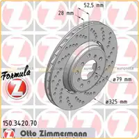 Zimmermann FORMULA Z Bremsscheiben Satz f&uuml;r BMW 3er E46 M3 3.2 343 PS vorne