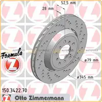 Zimmermann FORMULA Z Bremsscheiben f&uuml;r BMW 3er E46 M3 CSL Z4 E85 E86 Z4M vorne