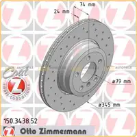 Zimmermann SPORT Bremsscheiben + Bremsbel&auml;ge + Wako BMW 7er E65 E66 E67 hinten