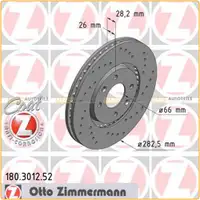 Zimmermann SPORT Bremsscheiben Satz Citroen Xantia f&uuml;r Peugeot 406 15 Zoll vorne