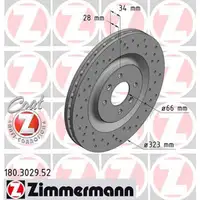 Zimmermann SPORT Bremsscheiben Satz CITROEN DS3 f&uuml;r PEUGEOT 208 99-207 PS vorne