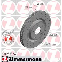 Zimmermann SPORT Bremsscheiben f&uuml;r Nissan X-Trail (T32) mit 3.Sitzreihe vorne