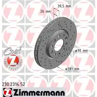 Zimmermann SPORT Bremsscheiben Satz Alfa Romeo Giulietta f&uuml;r Fiat 500X vorne