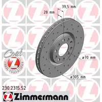 Zimmermann SPORT Bremsscheiben f&uuml;r Fiat 500X 1.4 1.6 1.6D 2.0D ab 09.2014 vorne
