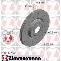 Zimmermann SPORT Bremsscheiben f&uuml;r Ford Focus III MK3 2.0ST Kuga II MK2 vorne