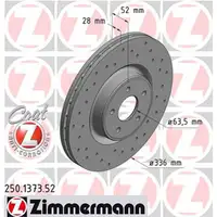 Zimmermann SPORT Bremsscheiben Satz f&uuml;r Ford Focus II MK2 2.5 RS / RS 500 vorne