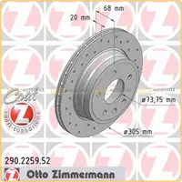 Zimmermann SPORT Bremsscheiben Satz f&uuml;r Jaguar XJ XJSC XK 8 hinten