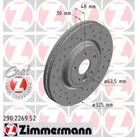 Zimmermann SPORT Bremsscheiben f&uuml;r JAGUAR F-PACE XE (JA) XF (JB) 17 Zoll vorne