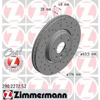 Zimmermann SPORT Bremsscheiben Satz f&uuml;r JAGUAR XE (JA_) Stufenheck 16 Zoll vorne