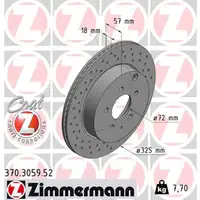 Zimmermann SPORT Bremsscheiben f&uuml;r MAZDA CX-7 ER 2.2 MZR-CD CX-9 TB 3.7 hinten