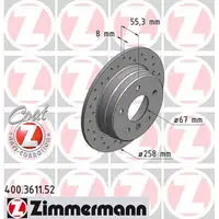 Zimmermann SPORT Bremsscheiben + Bel&auml;ge MERCEDES A-KLASSE W168 VANEO 414 hinten