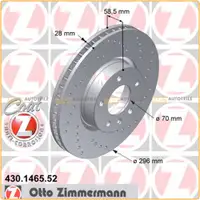Zimmermann SPORT Bremsscheiben Satz f&uuml;r Opel Omega A B Senator B vorne