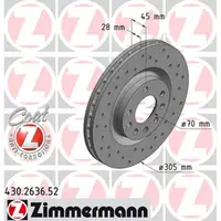 Zimmermann SPORT Bremsscheiben + Bremsbel&auml;ge OPEL CORSA D 1.6 Turbo OPC vorne
