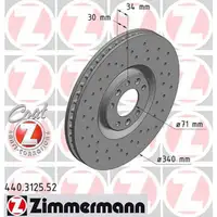 Zimmermann SPORT Bremsscheiben f&uuml;r PEUGEOT RCZ 1.6 16V 200 PS ab 06.2010 vorne