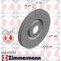 Zimmermann SPORT Bremsscheiben CITROEN DS4 DS5 f&uuml;r PEUGEOT 308 1.6THP/GTi vorne