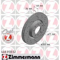 Zimmermann SPORT Bremsscheiben + Bel&auml;ge f&uuml;r PEUGEOT 308 II / 308 SW II vorne