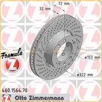 Zimmermann FORMULA Z Bremsscheiben f&uuml;r PORSCHE 911 (993) 3.6 Turbo / GT2 vorne