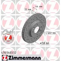 Zimmermann SPORT Bremsscheiben Bel&auml;ge RENAULT TWINGO SMART FORTWO FORFOUR vorne