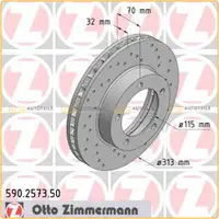 Zimmermann SPORT Bremsscheiben Satz f&uuml;r TOYOTA LAND CRUISER 100 vorne