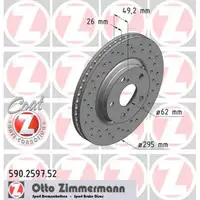 Zimmermann SPORT Bremsscheiben f&uuml;r TOYOTA AVENSIS 1.6 1.8 2.0 2.0/2.2D-4D vorne