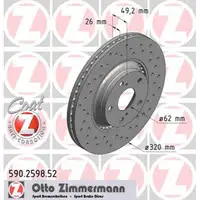 Zimmermann SPORT Bremsscheiben Satz f&uuml;r Toyota Avensis 2.2D-4D 170/177 PS vorne