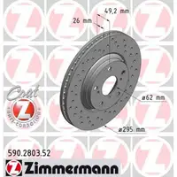 Zimmermann SPORT Bremsscheiben f&uuml;r Toyota Auris 2.0D-4D 2.2D 126/177 PS vorne