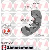 Zimmermann SPORT Bremsscheiben Satz f&uuml;r VW 1500,1600 K&auml;fer Karmann Ghia vorne