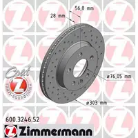 Zimmermann SPORT Bremsscheiben + Bremsbel&auml;ge Set f&uuml;r VW AMAROK PR-2E3 vorne