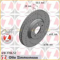 Zimmermann SPORT Bremsscheiben Satz f&uuml;r Volvo XC90 I 16 Zoll ab 10.2002 vorne
