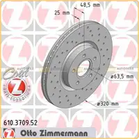 Zimmermann SPORT Bremsscheiben f&uuml;r Ford Focus II 2.5ST Volvo C70 S40 V50 vorne