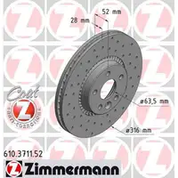 Zimmermann SPORT Bremsscheiben f&uuml;r Ford Galaxy S-Max Volvo S60 S80 V60 vorne