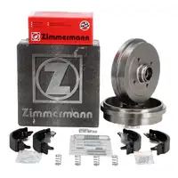 ZIMMERMANN Bremstrommeln + Backen f&uuml;r AUDI 80 SEAT AROSA VW GOLF 1 2 POLO hinten
