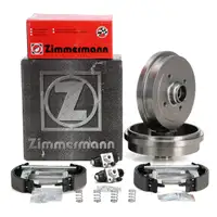ZIMMERMANN Bremstrommel + Backen Bremszylinder AUDI SEAT VW GOLF 1 2 POLO hinten