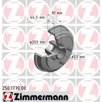 ZIMMERMANN Bremstrommeln f&uuml;r Ford Fiesta V Fusion 1.25-1.6 1-4/1.6TDCi hinten